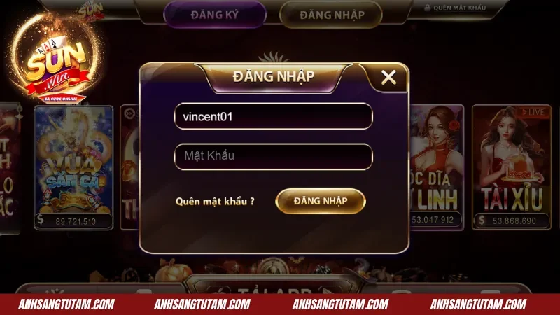 Hướng Dẫn Đăng Nhập Sunwin Trải Nghiệm Cá Cược Đỉnh Cao Nhất 3 Tiến hành đăng nhập Sunwin chi tiết